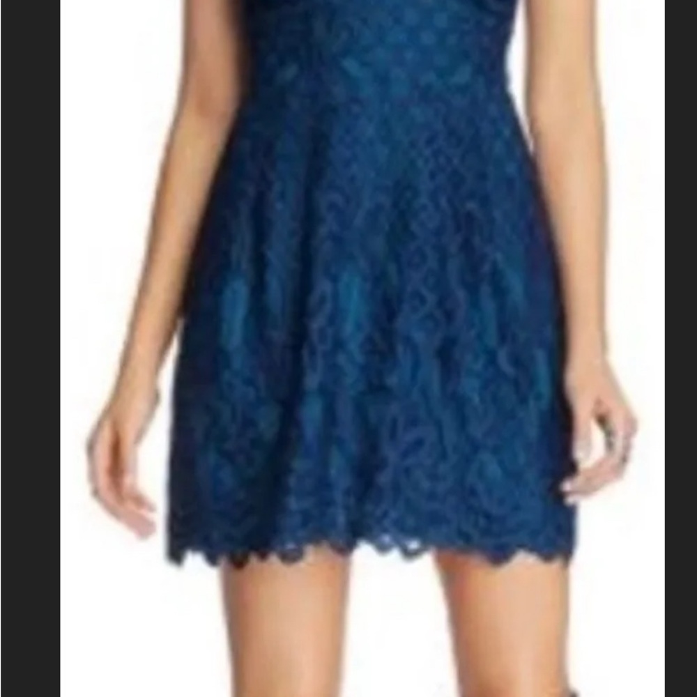 Free People Blue Strapless Fit and Flare Dress